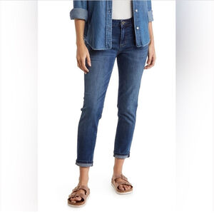 KUT FROM THE KLOTH Katy ankle length jeans straight leg denim blue distressed 8